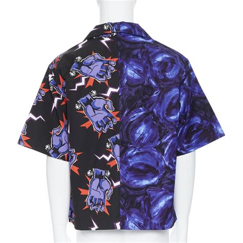 prada split shirt|new PRADA 2019 Frankenstein Lightning painted rose Double .